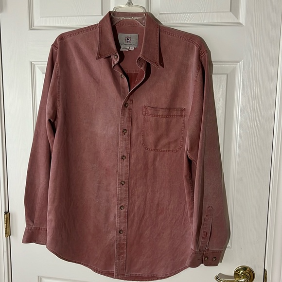 The Territory Ahead Other - The Territory Ahead Silk Cotton Blend Long‎ Sleeve Dress Shirt Red Maroon, Sz L
